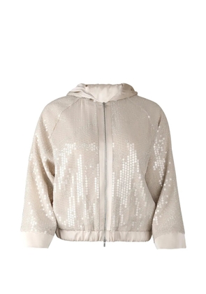 Peserico sequin-embellishment zip-fastening jacket - Neutrals