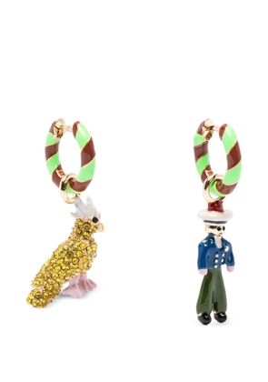 Essentiel Antwerp Jhally stripped charm earrings - Green