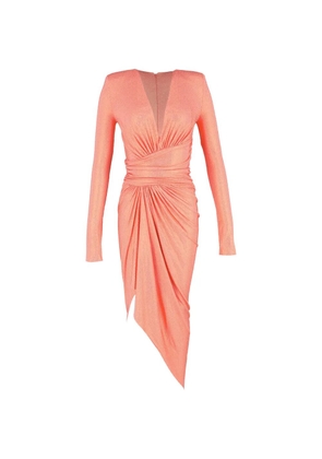 Alexandre Vauthier ruched metallic maxi dress - Orange