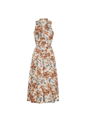Cara Cara Atlas floral-pattern midi dress - White
