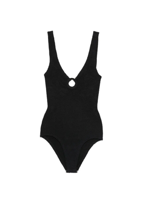 Hunza G ring textured swimsuit - Black