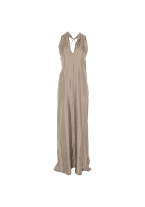 Alysi V-neck twisted maxi dress - Neutrals