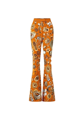 Camilla printed flared trousers - Orange
