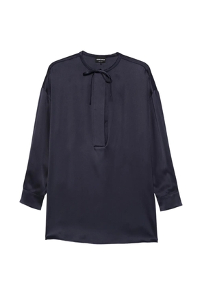 Giorgio Armani tie neck blouse - Blue