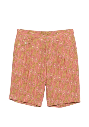 ETRO paisley pleated shorts - Orange