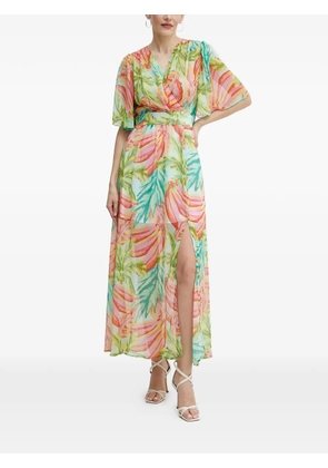 Morgan slit floral print maxi dress - Green