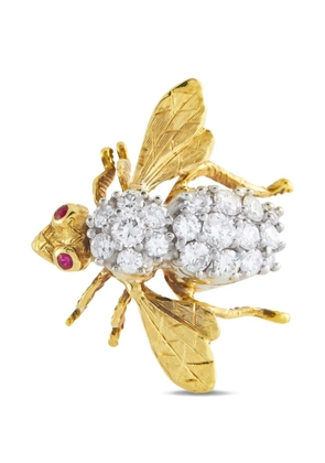 LB Exclusive yellow gold diamond bee brooch