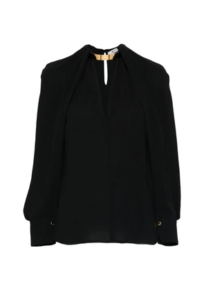 Elisabetta Franchi choker V-neck blouse - Black