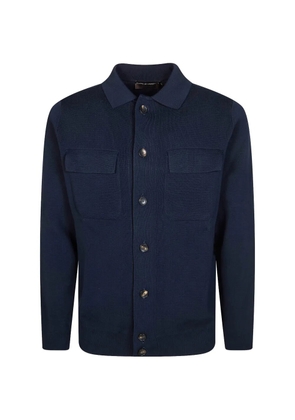 Filippo De Laurentiis chest-pockets buttoned knitted jacket - Blue