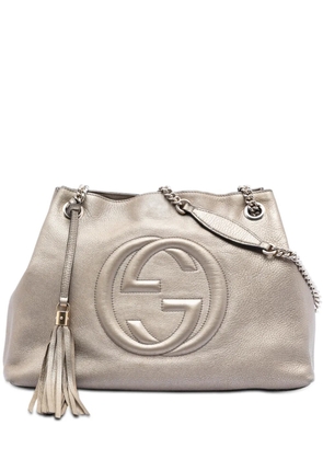 Gucci Pre-Owned 2000-2015 Medium Metallic Leather Soho Chain tote bag - Silver