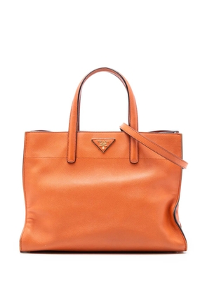 Prada Pre-Owned 2021-2025 Saffiano Soft Triple Pocket Tote satchel - Orange