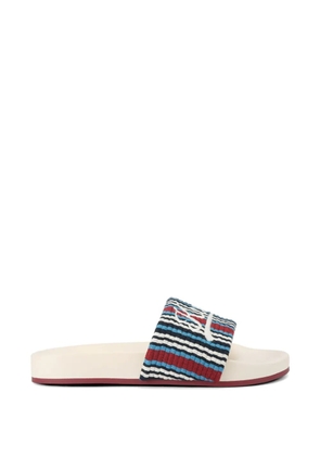 Kurt Geiger London striped-pattern logo-embroidery slides - Red