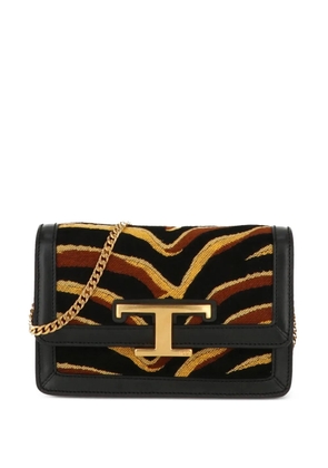 Tod's animal-print chain shoulder bag - Black