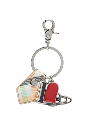 Vivienne Westwood I Love Orb tartan keyring - Silver