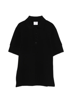 Courrèges logo-patch polo T-shirt - Black