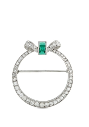LB Exclusive diamond emerald brooch - Silver