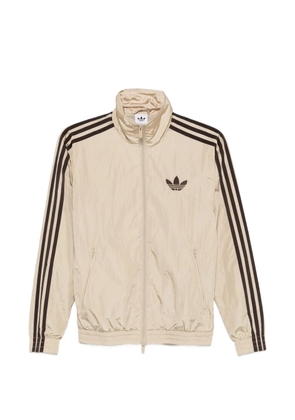 adidas logo-embroidered track jacket - Neutrals