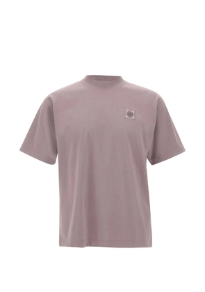 Stone Island Compass-patch ribbed T-shirt - Purple