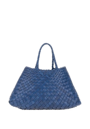 DRAGON DIFFUSION small Santa Croce hand-woven leather tote bag - Blue