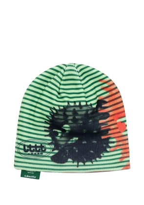 b.Eautiful striped beanie hat - Green