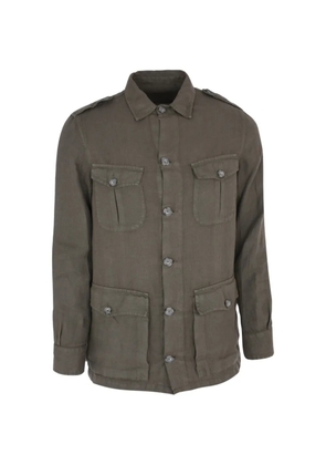 120% Lino buttoned pocket jacket - Green