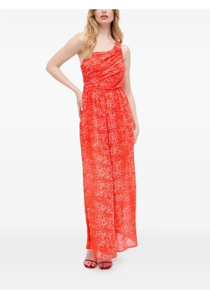 Morgan one-shoulder animal print jumpsuit - Red