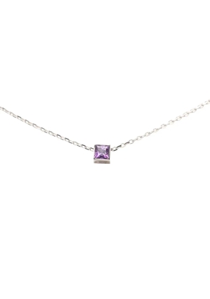 Gucci Pre-Owned 2015-2025 18K White Gold Amethyst Square Pendant necklace - Purple