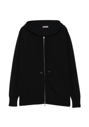 N.Peal two-way zip long-sleeve hoodie - Black
