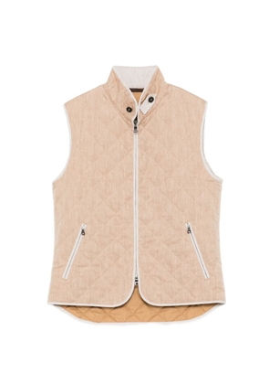 N.Peal diamond stand-up collar gilet - Neutrals