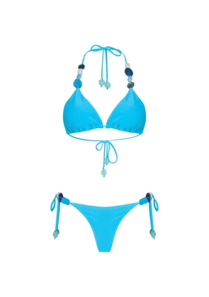Amir Slama beaded tie bikini - Blue