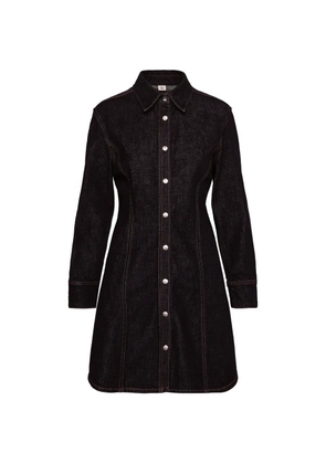 Calvin Klein buttoned collared mini dress - Blue