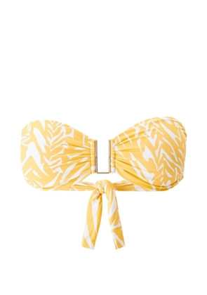 Melissa Odabash animal-print strapless bikini top - Yellow