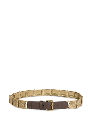 ETRO engraved-metal leather belt - Gold
