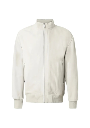BOSS leather bomber jacket - Neutrals
