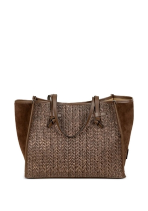 GIANNI CHIARINI Marcella woven-panel tote bag - Brown