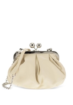 Weekend Max Mara chain leather clutch bag - Neutrals
