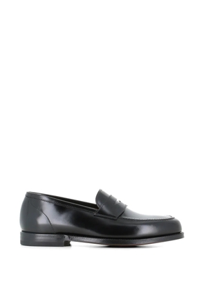 Green George polished strap leather loafers - Black