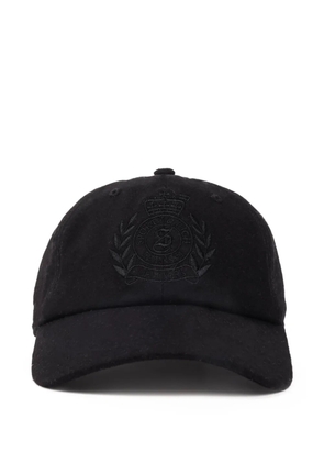 Sporty & Rich NY crest wool embroidered cap - Black