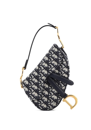 Christian Dior Pre-Owned Saddle Handbag Oblique Canvas Mini shoulder bag - Blue