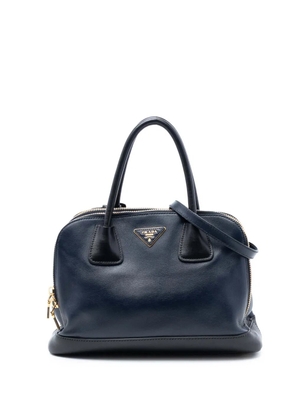 Prada Pre-Owned 2000-2025 Bicolor Soft Calf Double Zip Dome satchel - Blue