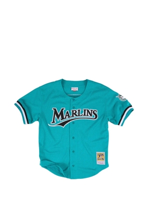 Mitchell & Ness x MLB Andre Dawson Miami Marlins buttoned T-shirt - Blue