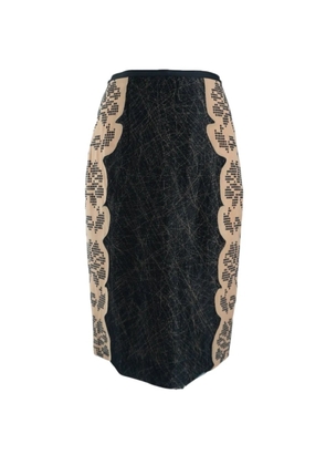 Bottega Veneta Pre-Owned printed-detail pencil skirt - Black
