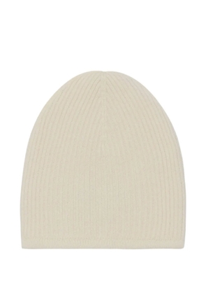ALONPI ribbed cashmere beanie hat - Neutrals