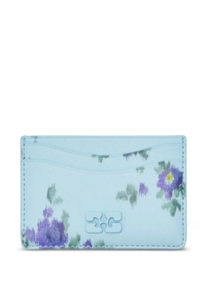 GANNI floral print cardholder - Blue