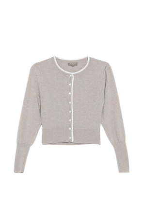 N.Peal lace trim crew neck cardigan - Neutrals