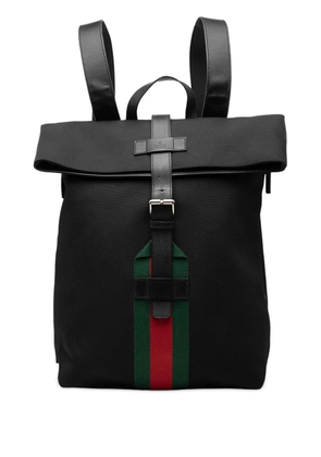 Gucci Pre-Owned 2000-2015 Canvas Techno Web Fold Over backpack - Black