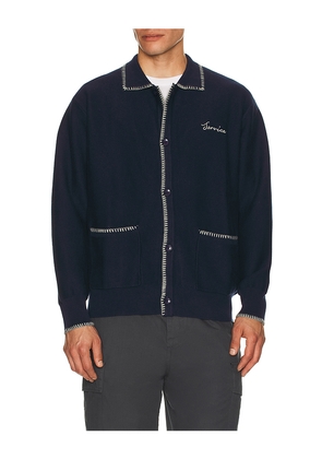 Service Works Blanket Stitch Cardigan in Navy. Size S. Also in M.