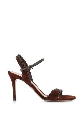 Gianvito Rossi whipstitched suede sandals - Brown