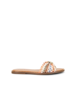 Steve Madden Dipsy Sandal in Coral. Size 6. Also in 6.5, 7, 7.5, 8, 8.5, 9, 9.5, 10.