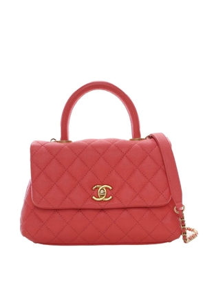 CHANEL Pre-Owned 2019 Mini Caviar Coco Top Handle Bag satchel - Pink